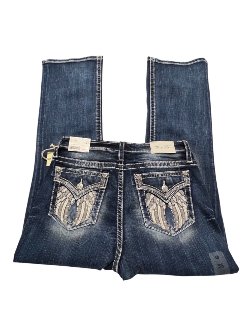 NWT Miss Me LA Rhinestone Embellished Bootcut Jeans Short | Size 29